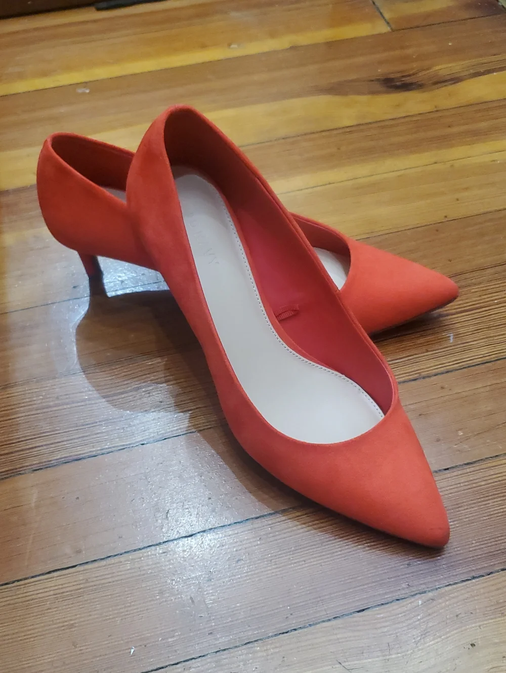 Faux Suede Kitten Heel